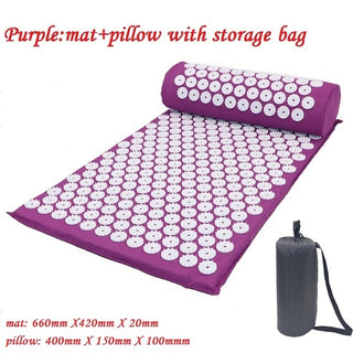 Massage Yoga Mat Acupressure Relieve Stress Back Body Pain