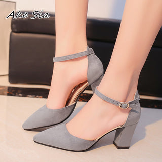 High Heels Autumn Flock pointed Sandals For Women's