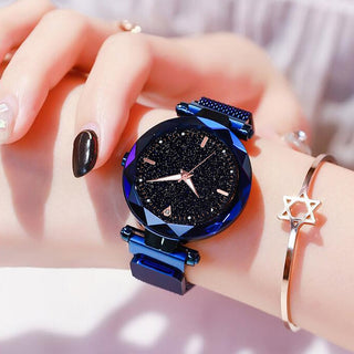 Luxury Women Starry Sky Magnetic Waterproof Wristwatch